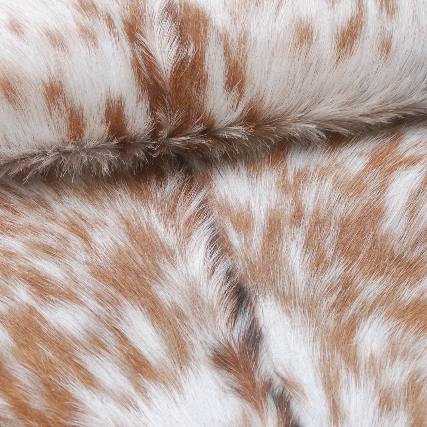 Brown and White Handmade Goat Skin Rug – Classic Elegance for Your Home