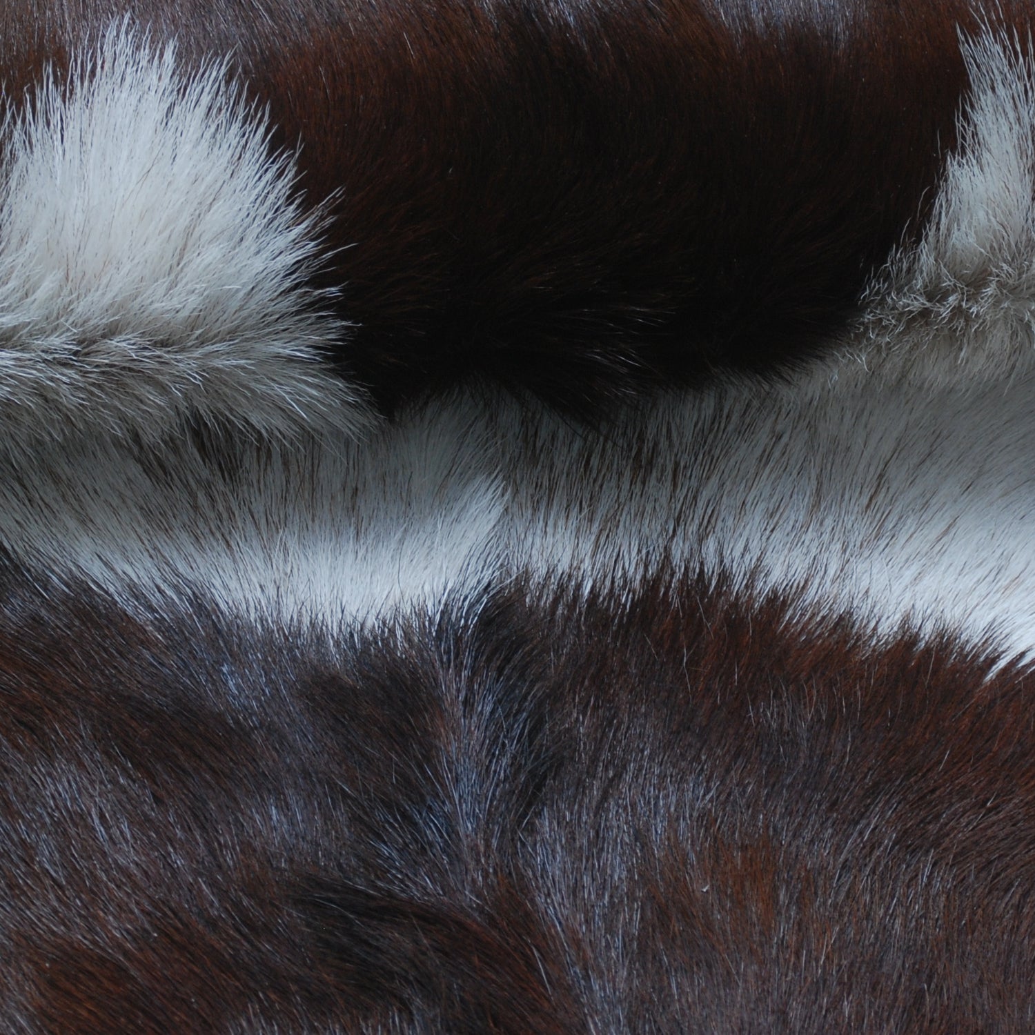 Luxurious Dark Brown Goat Skin Rug - Genuine Hair-On Leather for Elegant Décor