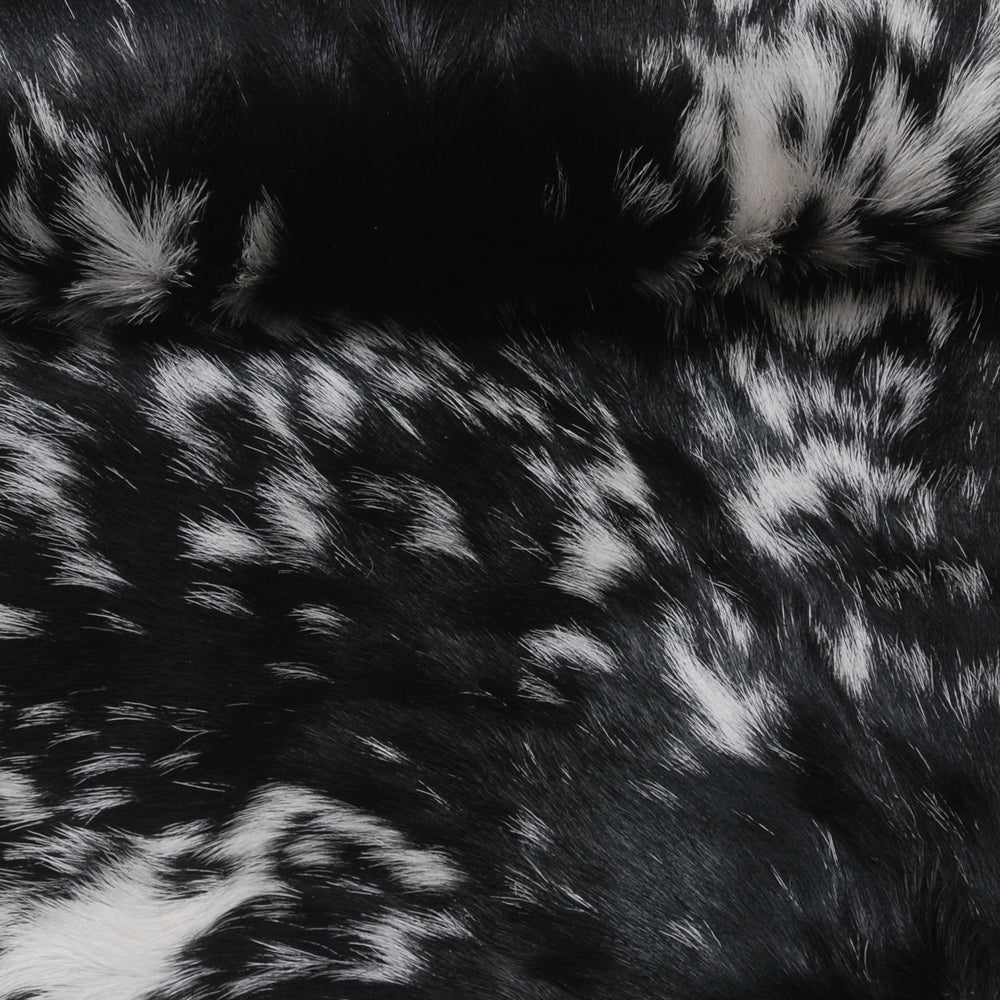 Luxurious Handmade Black & White Goat Skin Rug - Soft, Pet-Friendly, Hypoallergenic, & Eco-Friendly - Unique Statement Piece for Your Home - Celestial Leather Limited