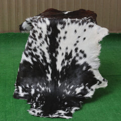 Natural Black and White Goat Hide Rug - Luxurious and Stylish Floor Accent
