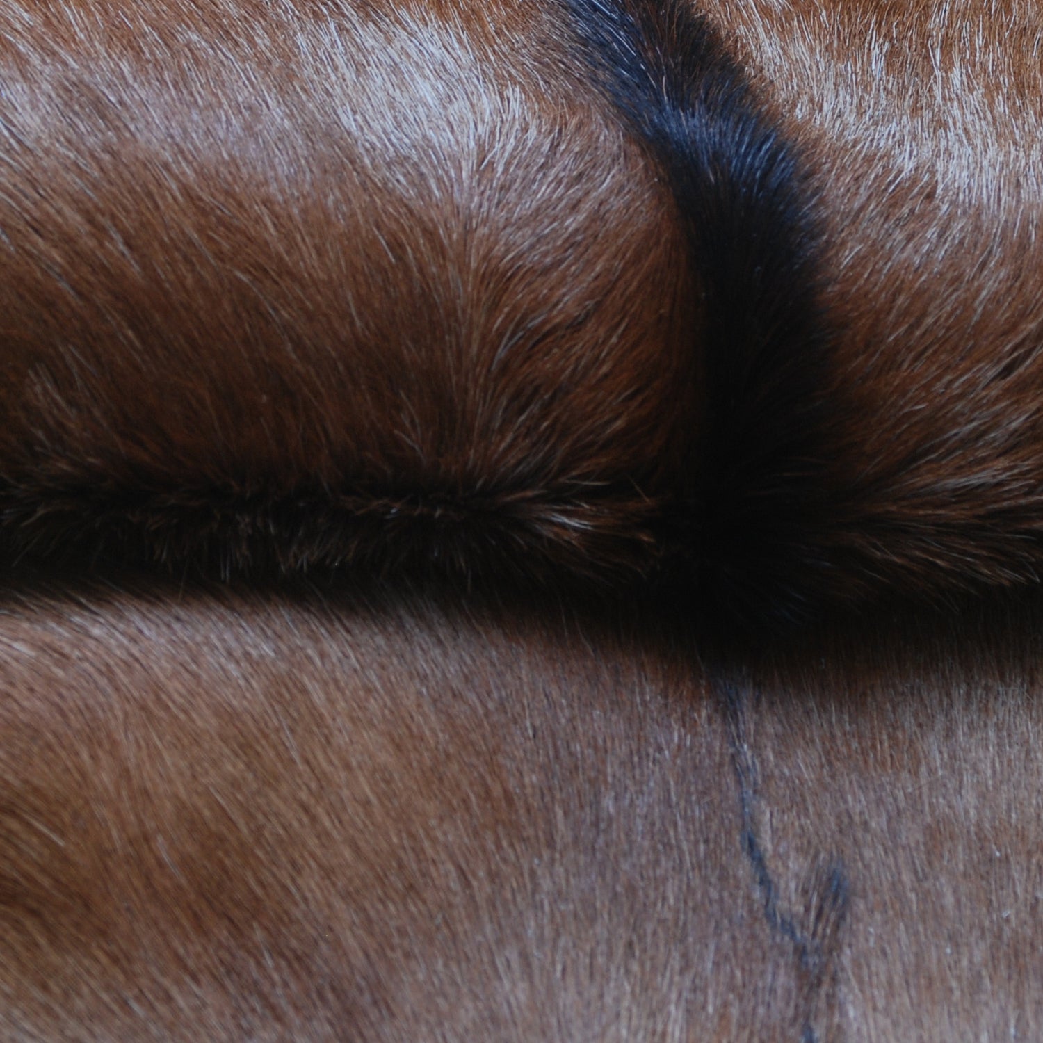 Luxurious Brown and Black Goat Hide Rug with Unique Patterns and Non-Slip Suede Back - Sustainable Eco-Friendly Accent Piece - Celestial Leather Limited