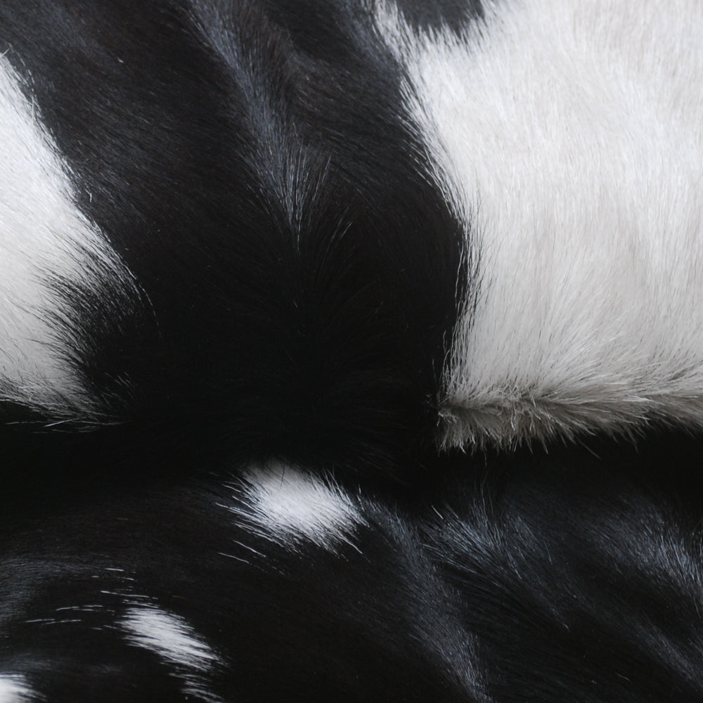 Luxury Black & White Natural Goatskin Rug - Modern Sophistication for Home Decor - Celestial Leather Limited