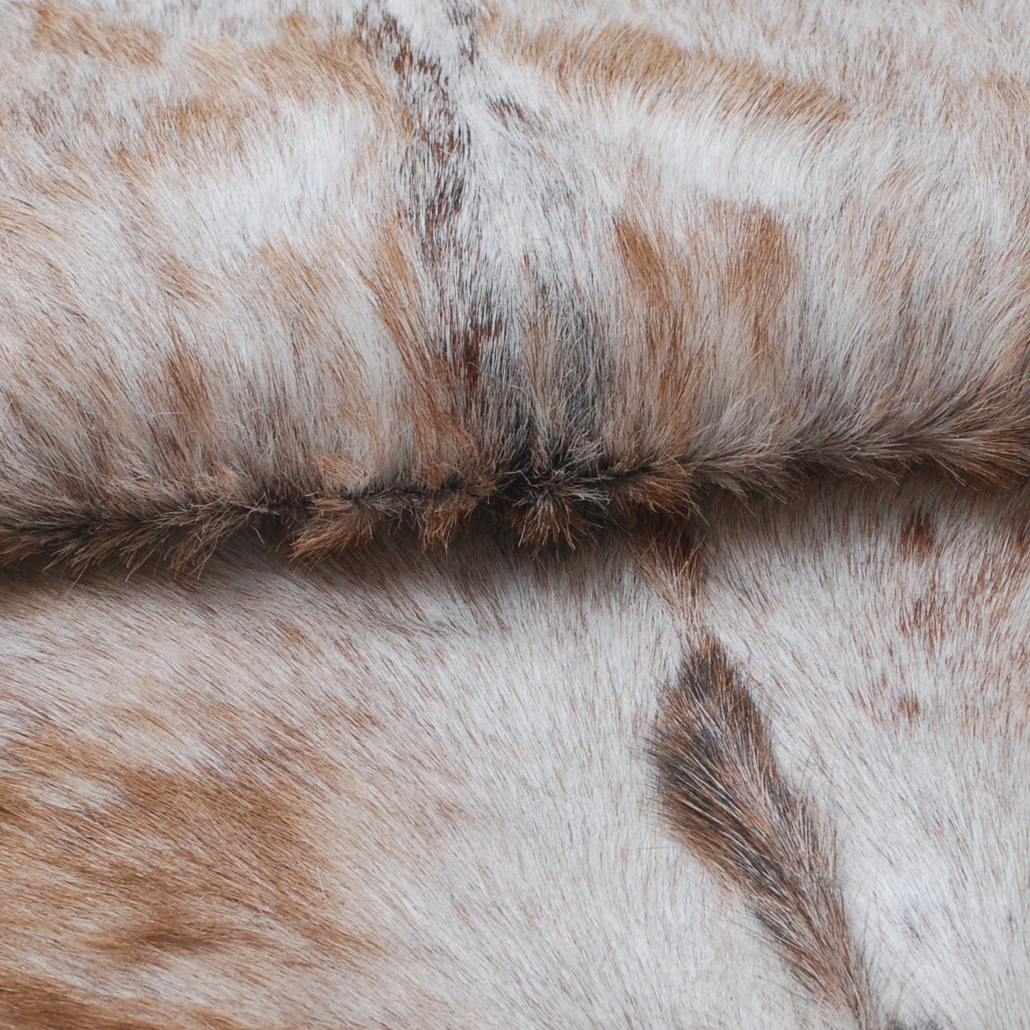 Luxury Brown and White Goat hide Rug - Premium Handcrafted Hair-on Leather Rug - Natural, Eco-Friendly, Hypoallergenic - Unique Patterns