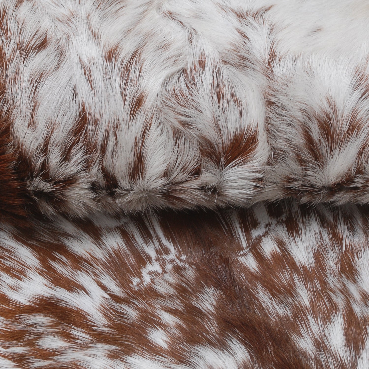 Luxury Brown and White Goat Hide Rug - Premium Handcrafted Hair-on Goatskin Rug with Non-Slip Suede Back, Sustainable and Eco-Friendly - Celestial Leather Limited