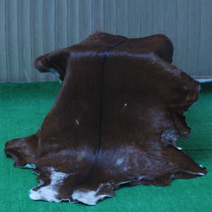 Premium Dark Brown Goat Skin Rug - Durable and Stylish Accent for Any Room