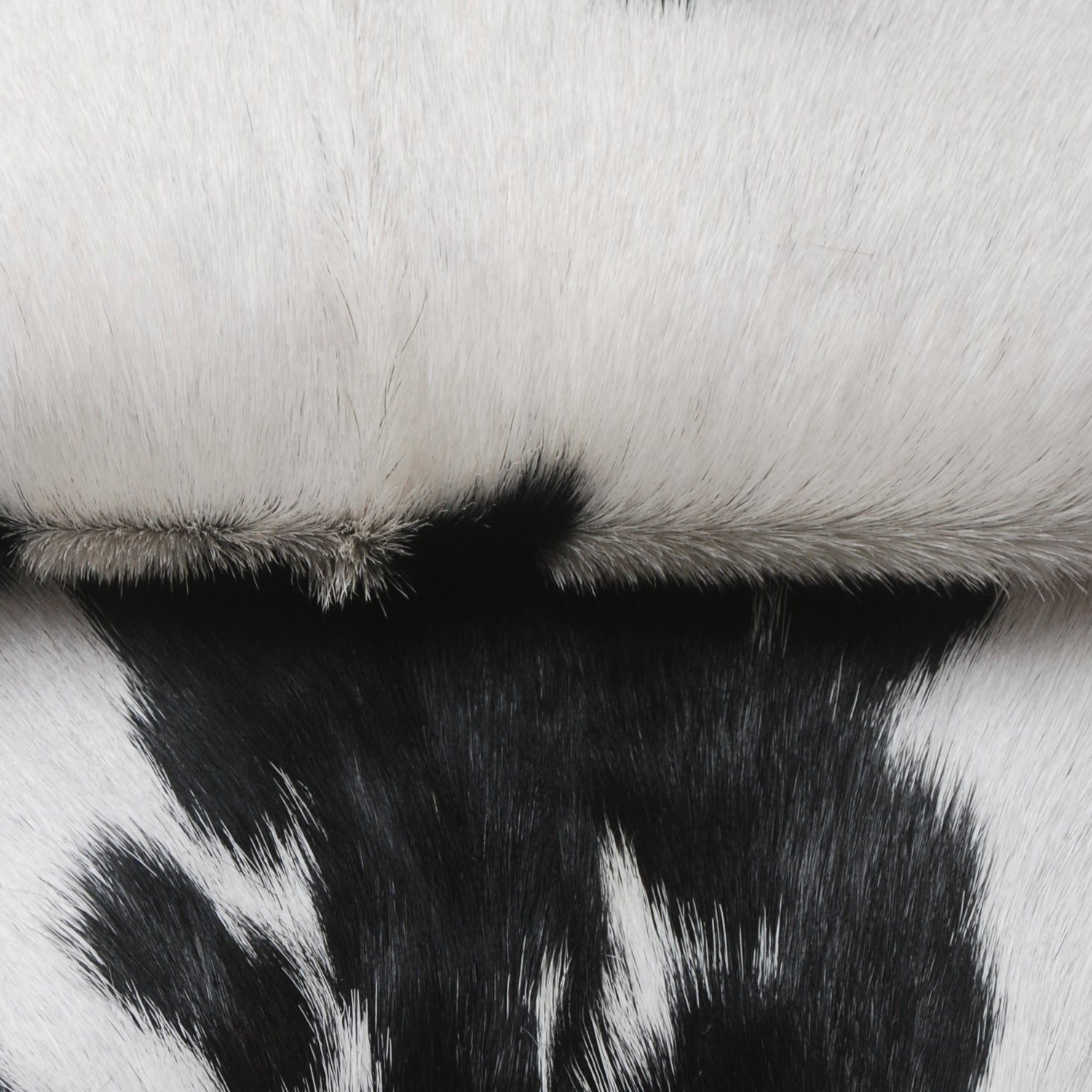 Stylish Black and White Goat Hide Rug - Unique Natural Pattern for Modern Homes