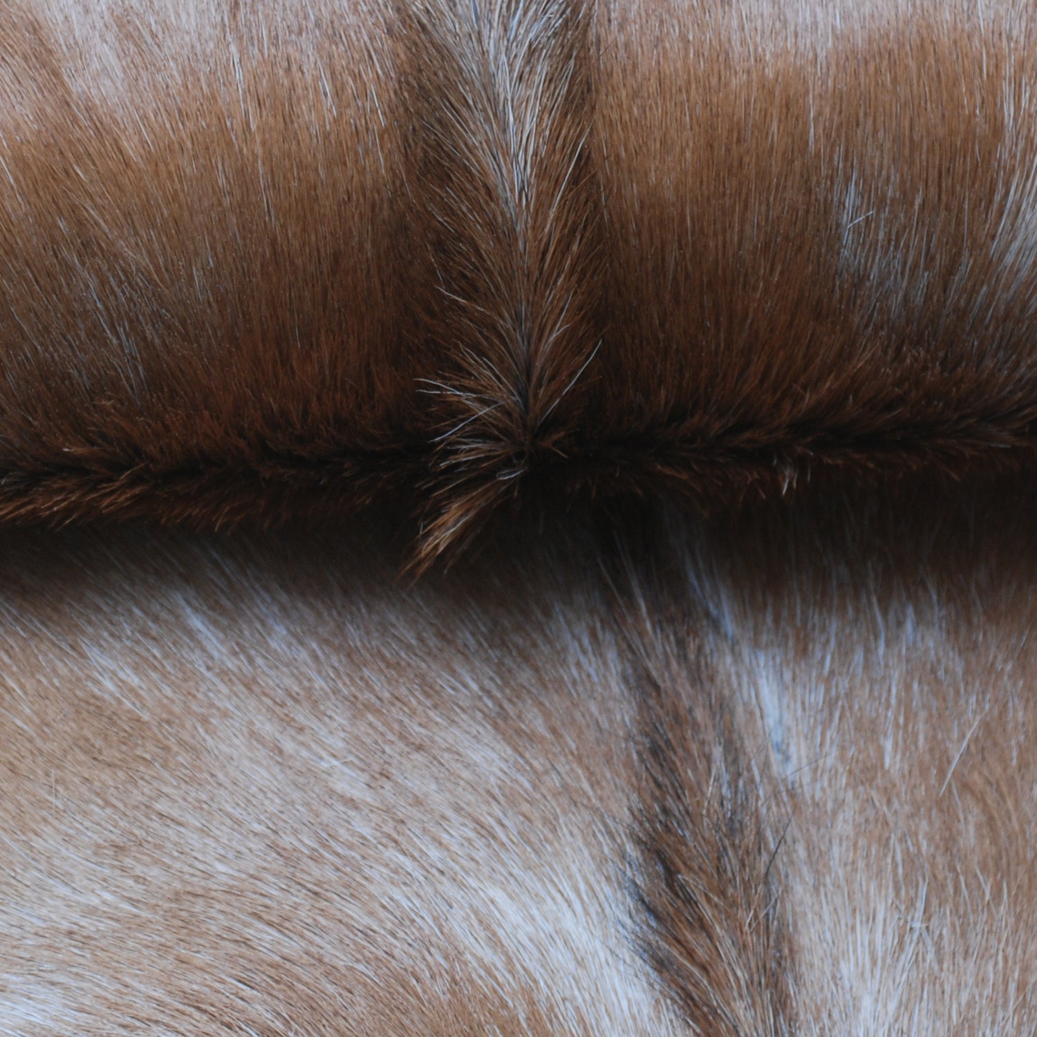 Brown and White Handmade Goat Skin Rug – Classic Elegance for Your Home