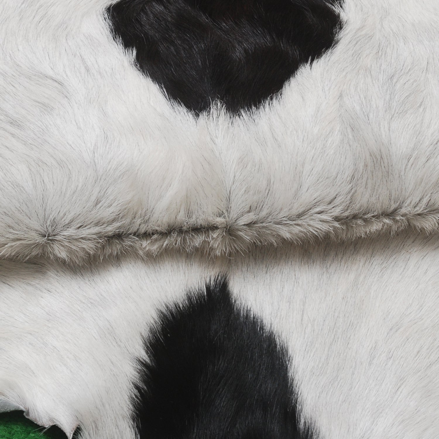 Luxurious Black and White Goat Skin Rug - Natural Hair-On Leather for Home Styling