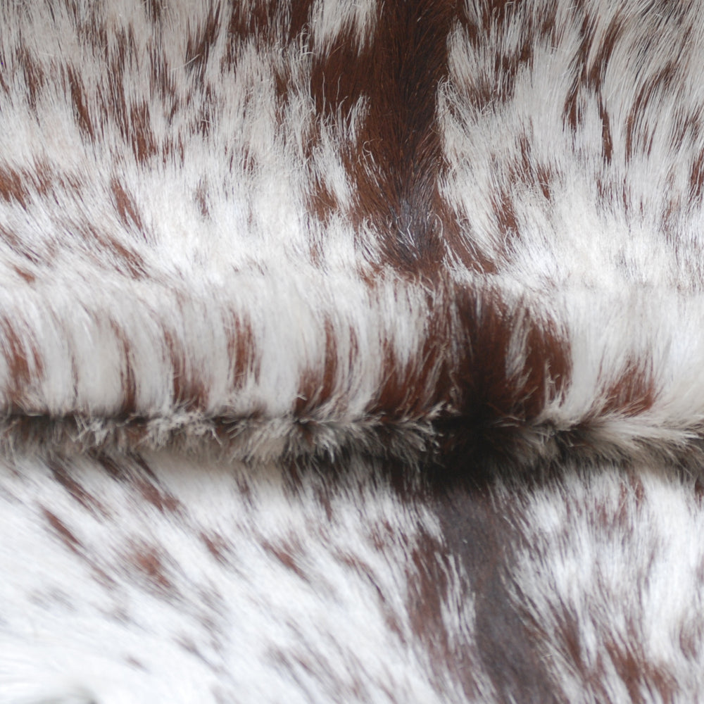 Luxurious Brown and White Goat Skin Rug - Premium Hair-On Eco-Friendly Goatskin Rug with Unique Patterns and Non-Slip Suede Back - Celestial Leather Limited