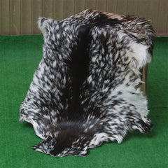 Stunning Luxury Black & White Goat Skin Rug - Handmade, Soft & Hypoallergenic, Non-shedding, Eco-friendly, Unique Colour Variations - Celestial Leather Limited