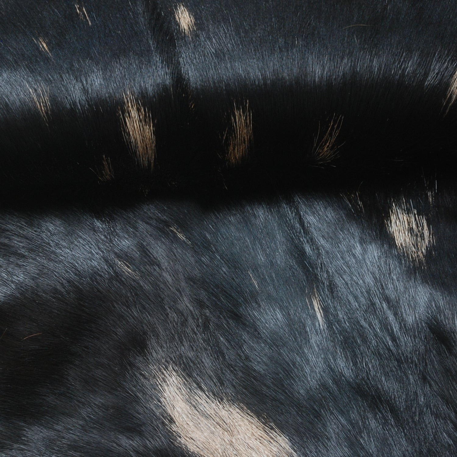 Luxury Black and Brown Goat Hide Rug - Premium Natural Hair-On Goat Skin Rug for Elegant Home Decor