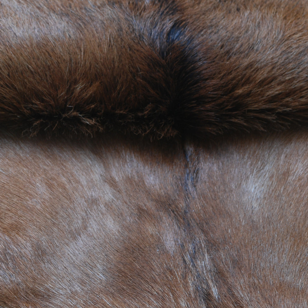 Luxurious Brown And White Goat Skin Rug - Handmade Pure Goat Skin Floor Rug with Unique Colour Variations - Celestial Leather Limited