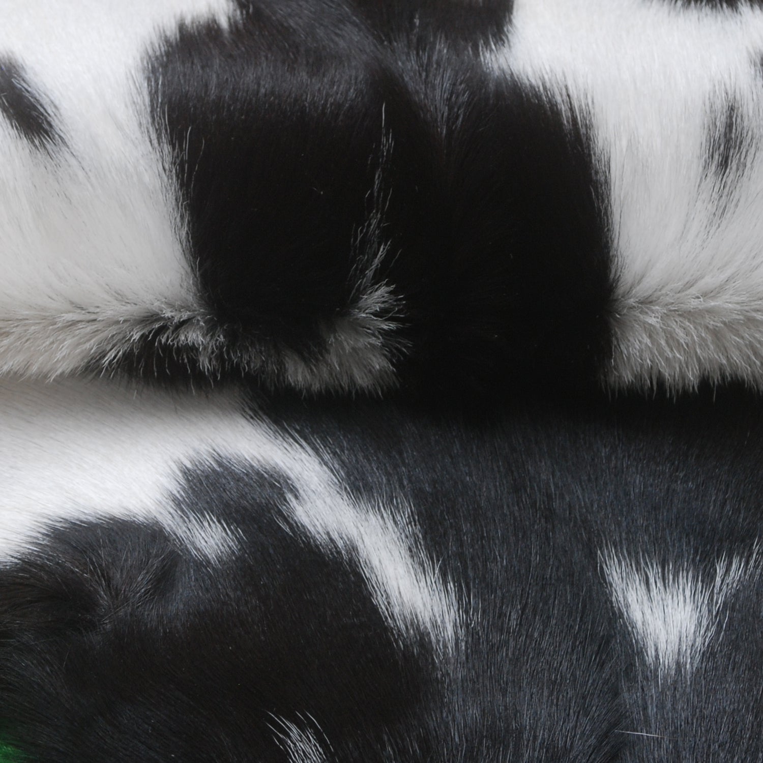 Elegant Black and White Goat Hide Rug - Perfect Accent for Any Room