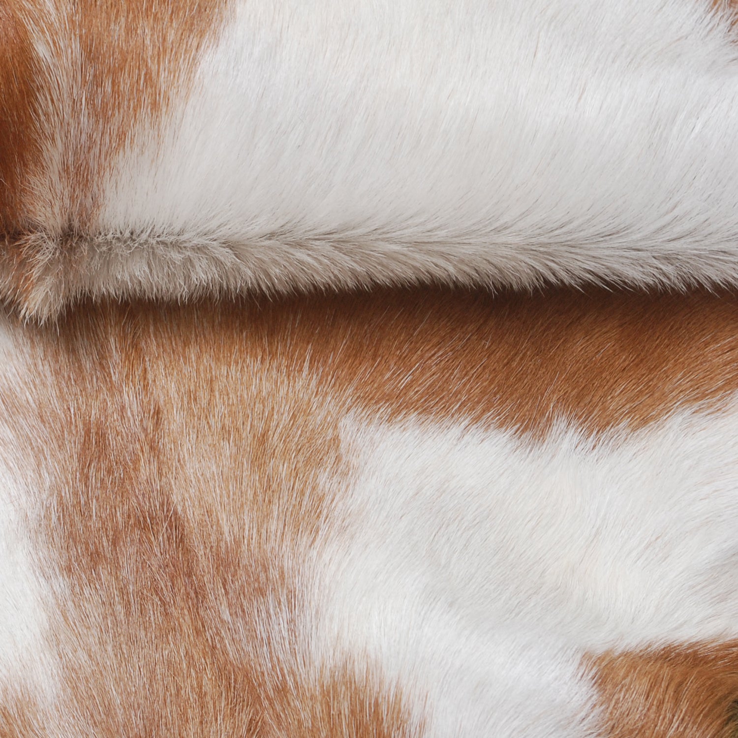 Luxury Brown and White Natural Goat Skin Rug with Modern Graphic Pattern for Stylish Wall Décor - Hypoallergenic and Non-Shedding,