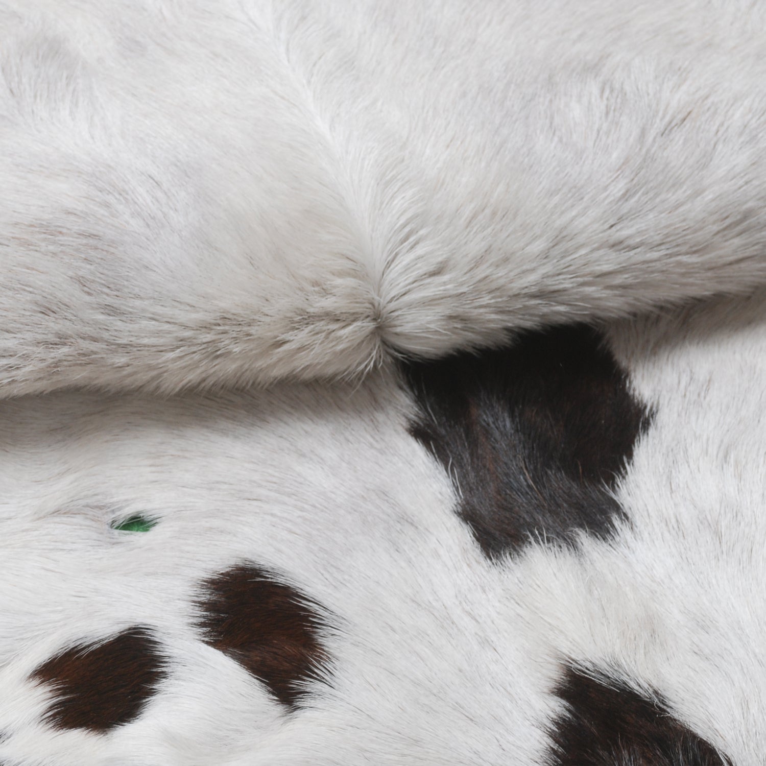 Luxurious Black and White Goat Skin Rug - Natural Hair-On Leather for Home Styling