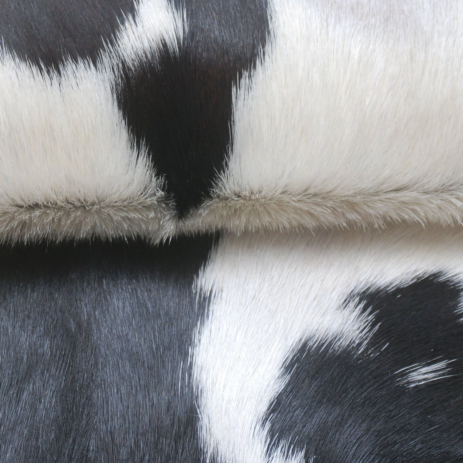 Decorative Black and White Goat Skin Rug - Genuine Leather for Sophisticated Spaces