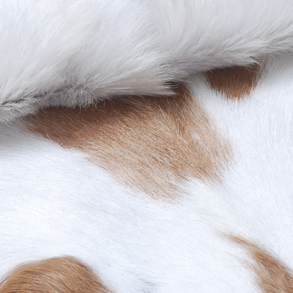 Luxurious Handpicked Brown & White Goat Skin Rug - Hypoallergenic - Non-Shedding - Sustainable - Eco-Friendly - Premium Hair-On Goatskin Rug - Celestial Leather Limited