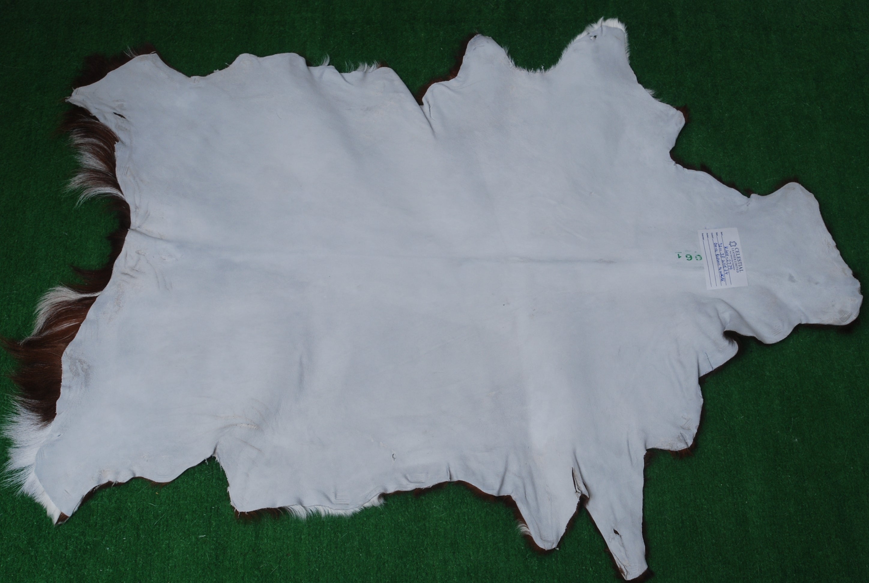 Luxury Brown and White Goat Hide Rug - Natural Premium Hair-On Goat Skin Rug - Handcrafted Eco-Friendly Home Decor