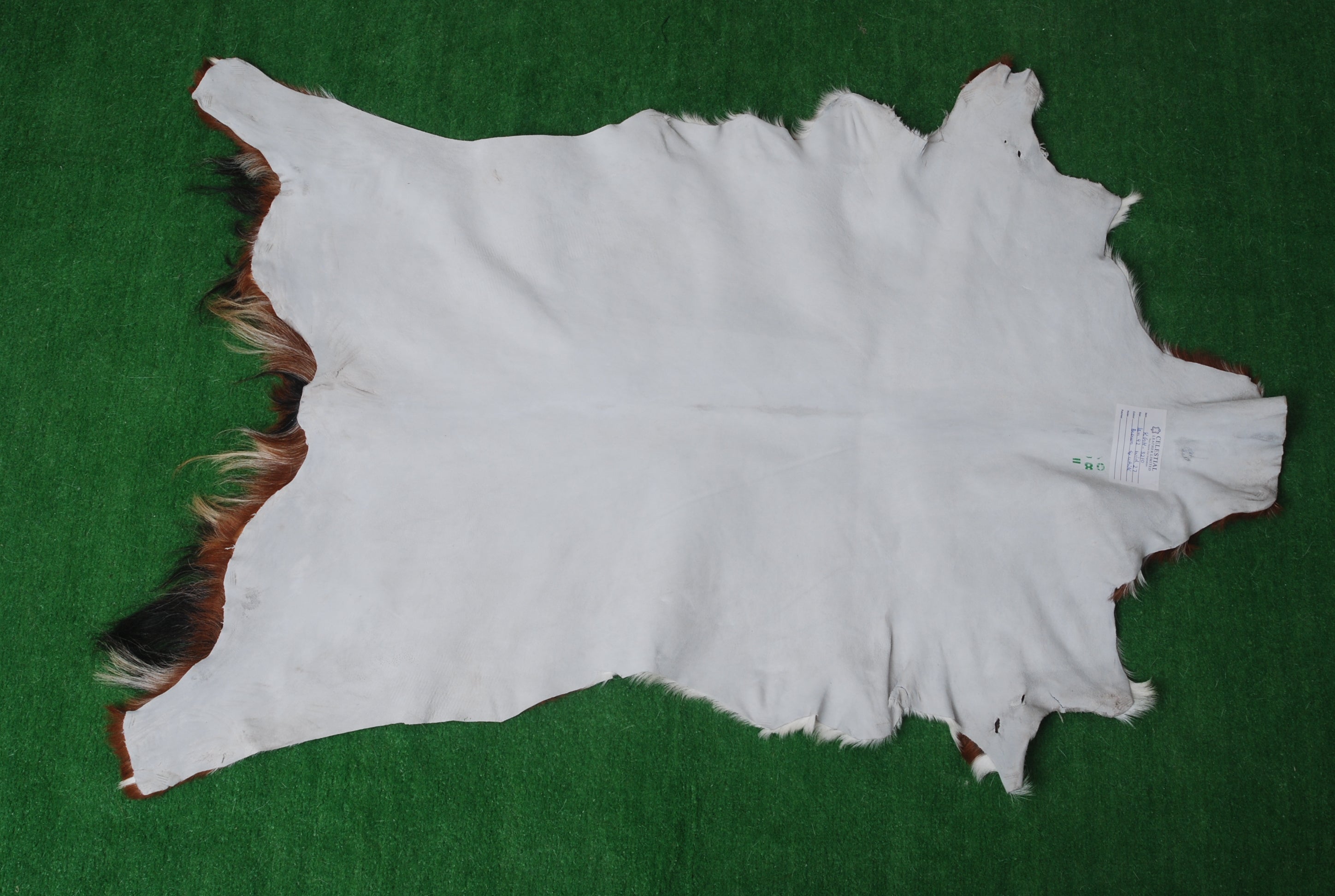 Handcrafted Dark Brown Goat Skin Rug - Genuine Leather for Luxurious Décor