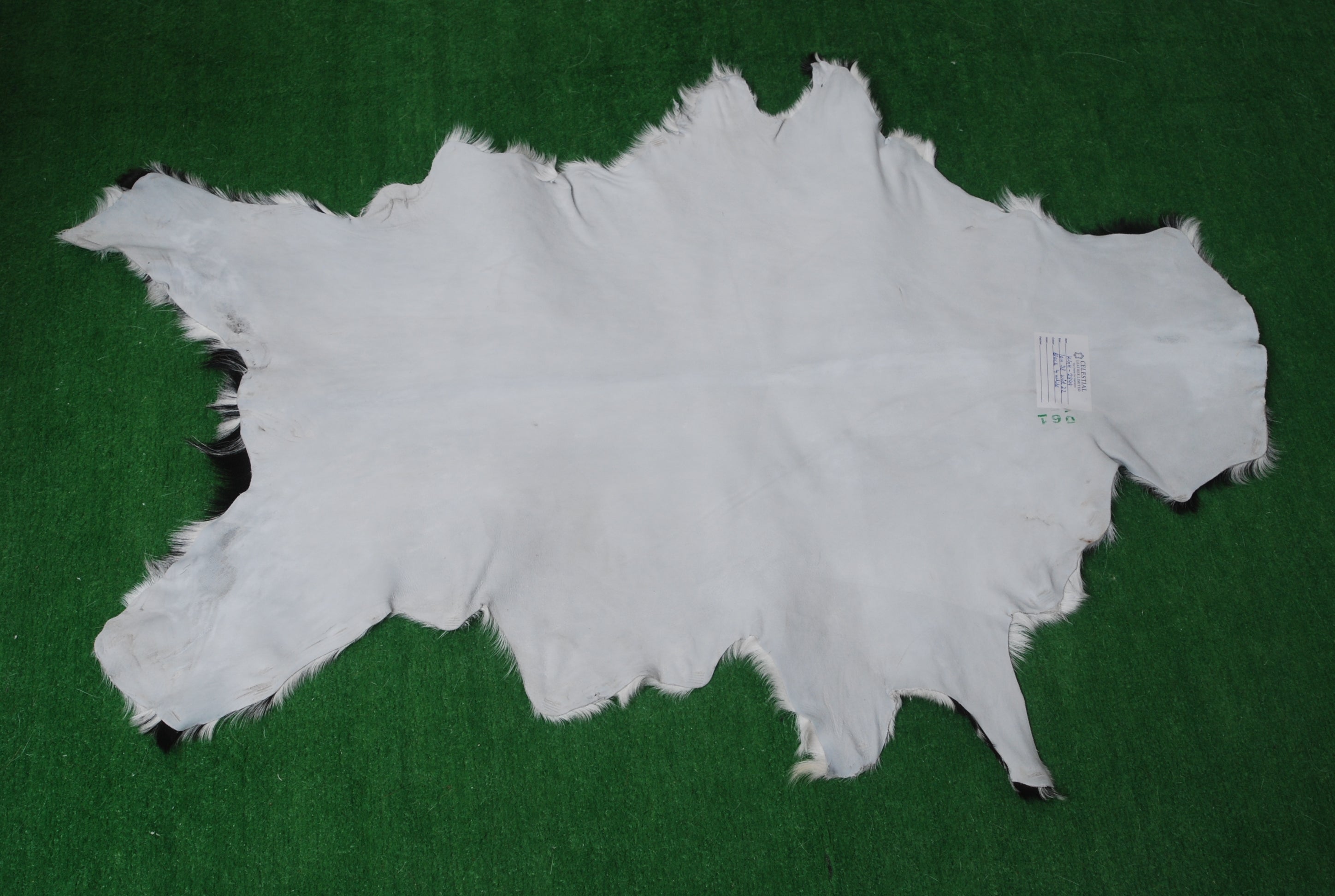 Luxury Black & White Genuine Leather Goat Skin Rug for Modern Sophistication - Style - Celestial Leather Limited