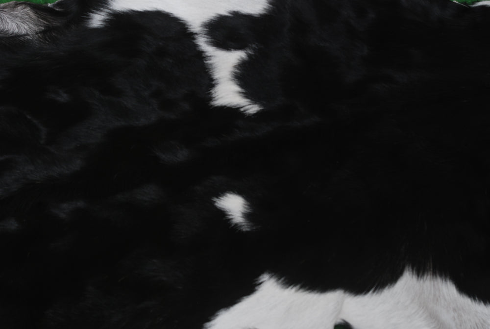 Luxurious Black & White Goat Skin Rug - Unique Natural Pattern - Celestial Leather Limited