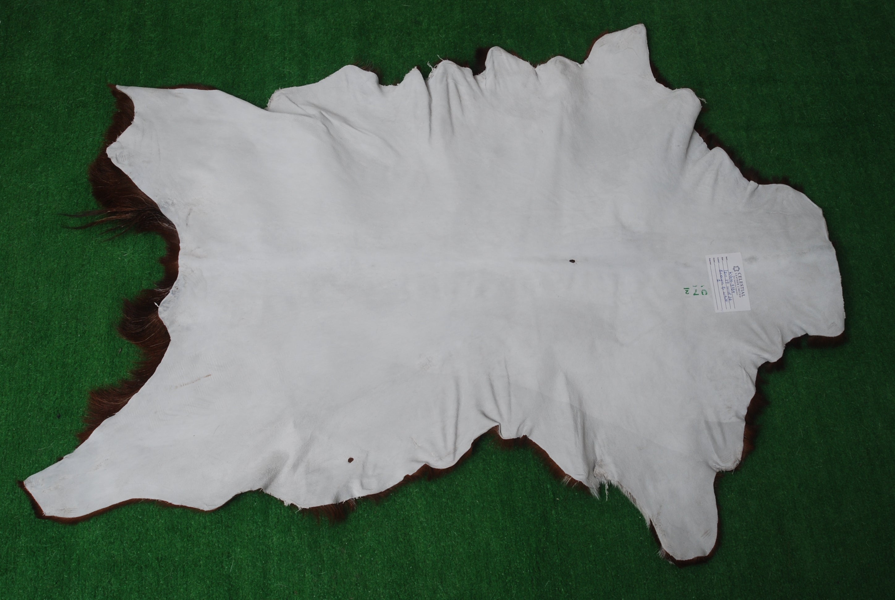 Handcrafted Dark Brown Goat Skin Rug - Genuine Leather for Luxurious Décor