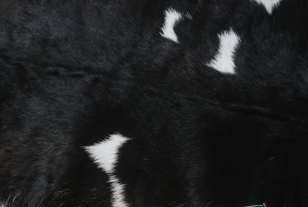 Luxurious Black & White Goat Skin Rug - Modern Soft Décor - Celestial Leather Limited