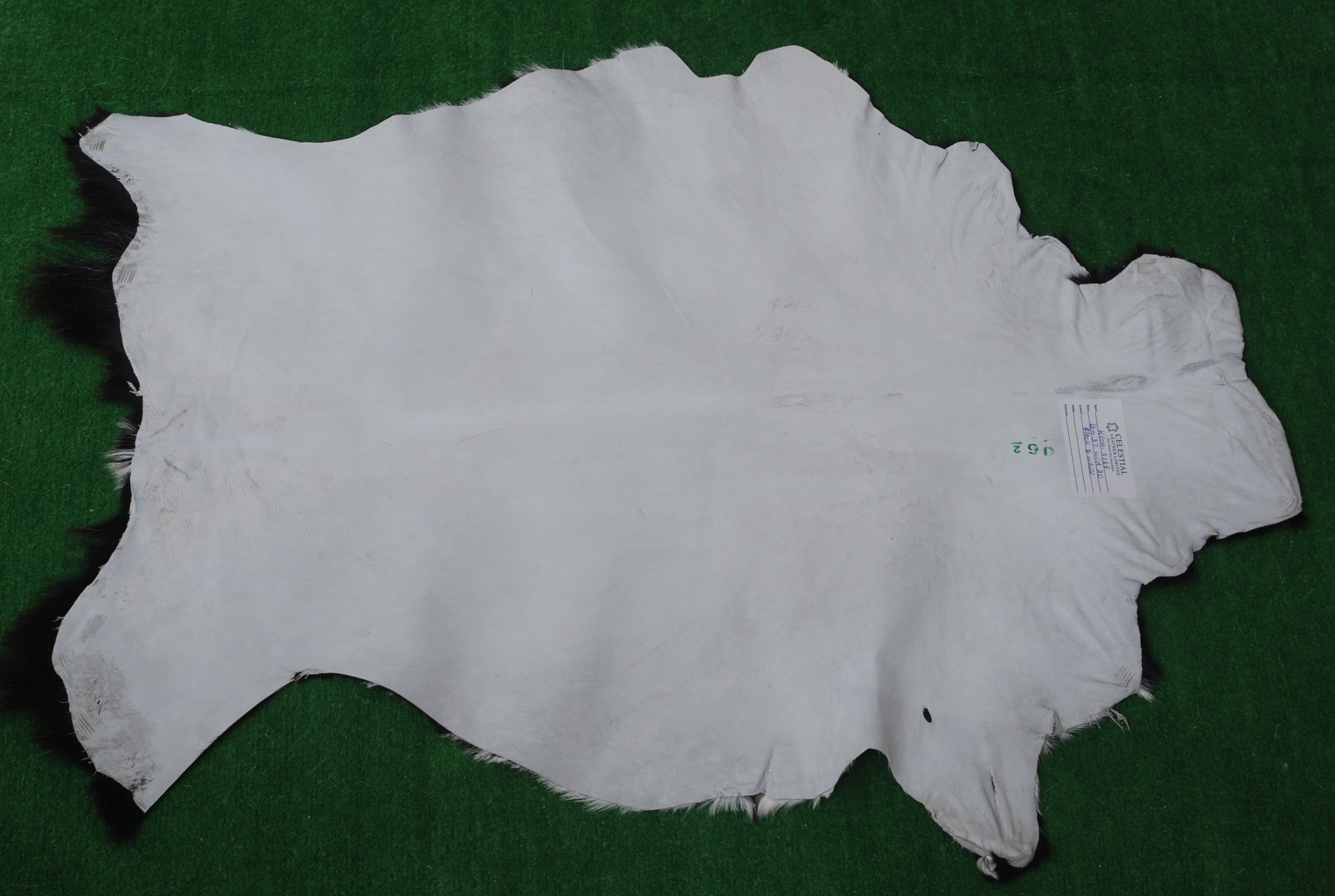 Luxurious Black & White Goat Skin Rug - Premium Quality Rug - Celestial Leather Limited