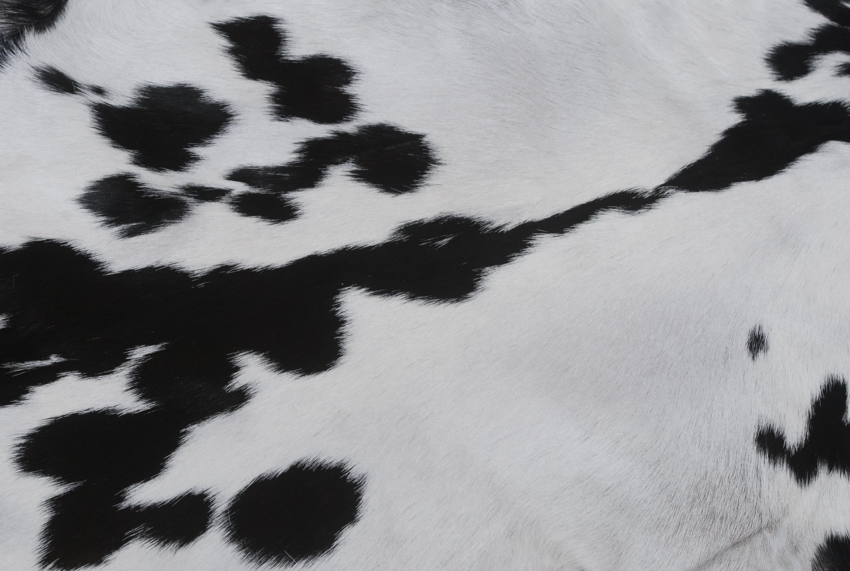 Handcrafted Black and White Goat Skin Rug - Soft and Durable Hair-On Leather