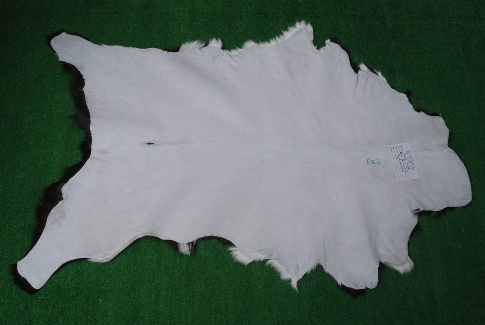 Striped Goat Skin Throw Rug - Genuine Black & White Animal Skin Goathide - Natural - Non-slippery Back - Hypoallergenic - Sustainable - Celestial Leather Limited