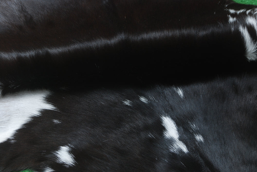 Striped Goat Skin Throw Rug - Genuine Black & White Animal Skin Goathide - Natural - Non-slippery Back - Hypoallergenic - Sustainable - Celestial Leather Limited