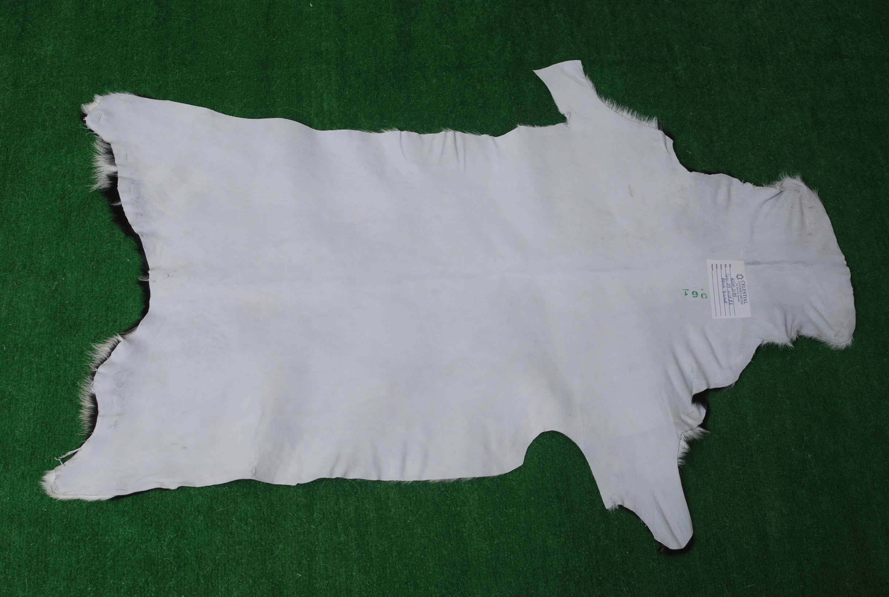 Luxury Black & White Genuine Goat Hide Rug - Premium Hair-On Goat Skin, Hypoallergenic, Non-Shedding, Eco-Friendly Décor for Modern Spaces - Celestial Leather Limited