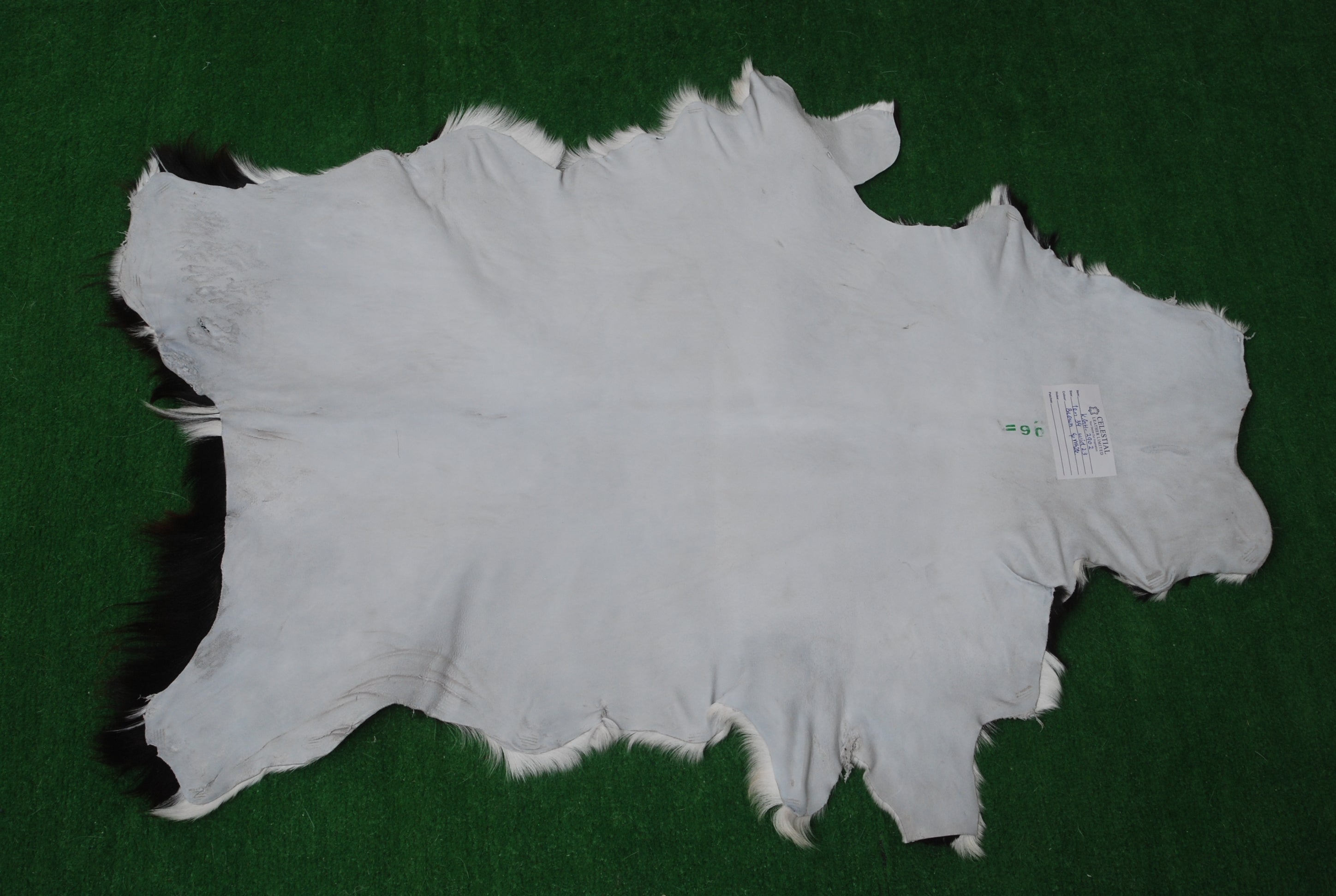 Black and White Handmade Goat Skin Rug – Rustic Charm for Your Home