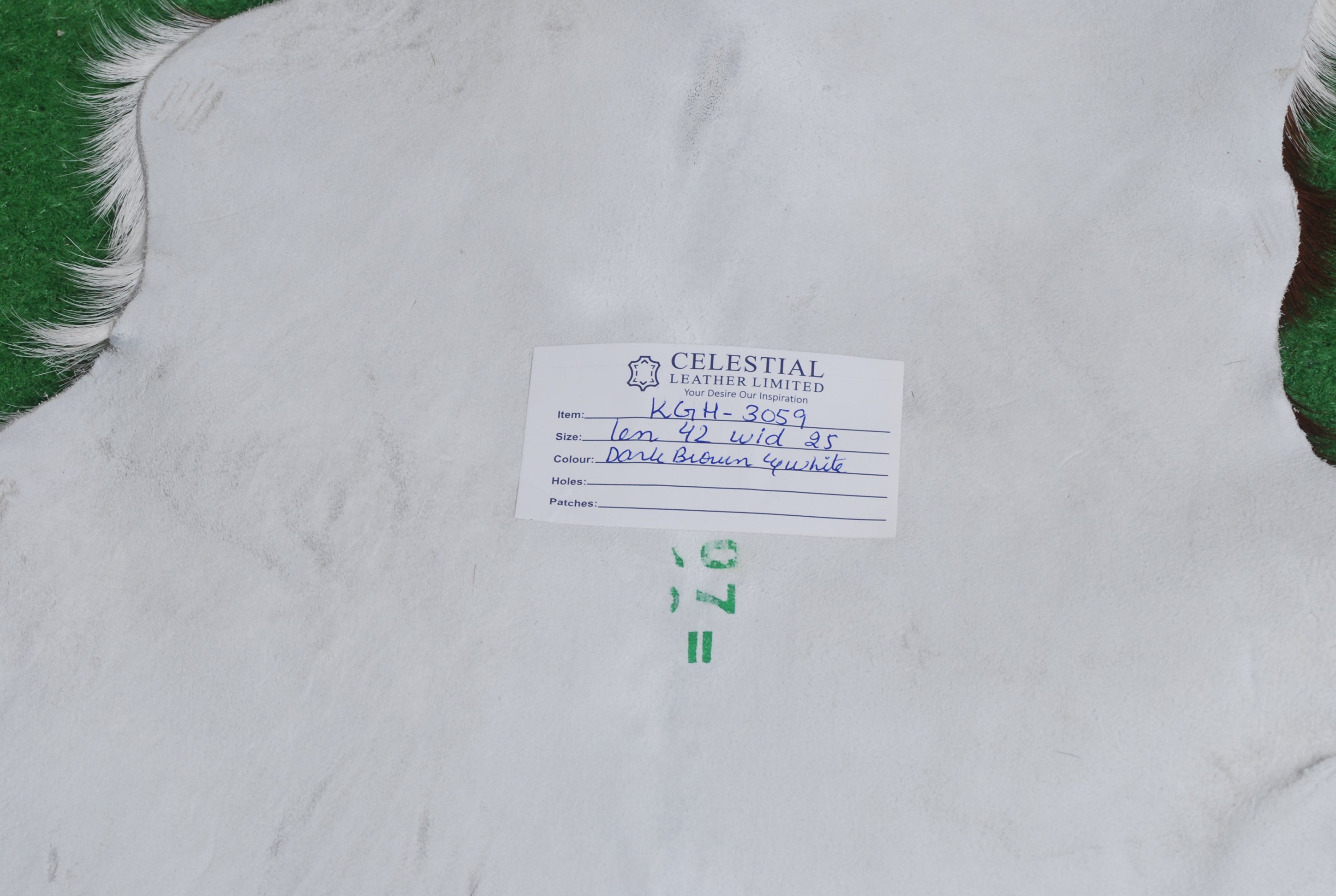 Luxurious Dark Brown Goat Skin Rug - Genuine Hair-On Leather for Elegant Décor