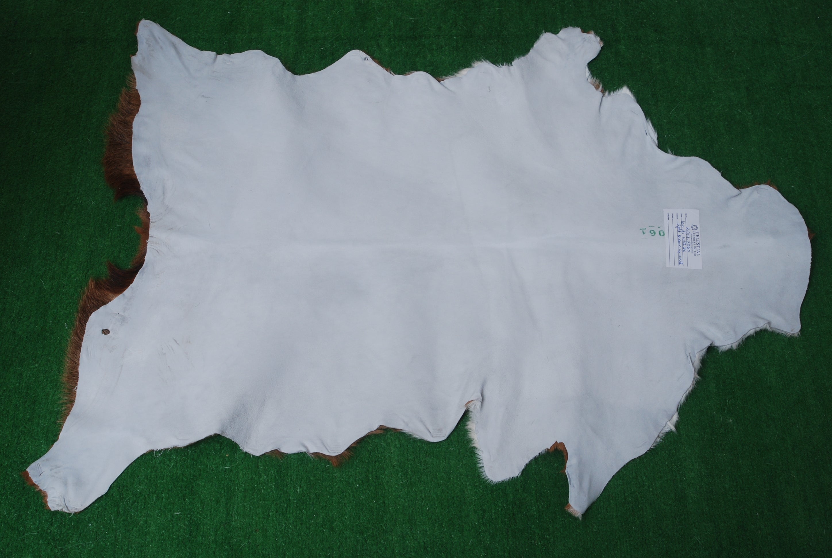 Natural Dark Brown Goat Hide Rug - Perfect for Modern and Rustic Spaces )