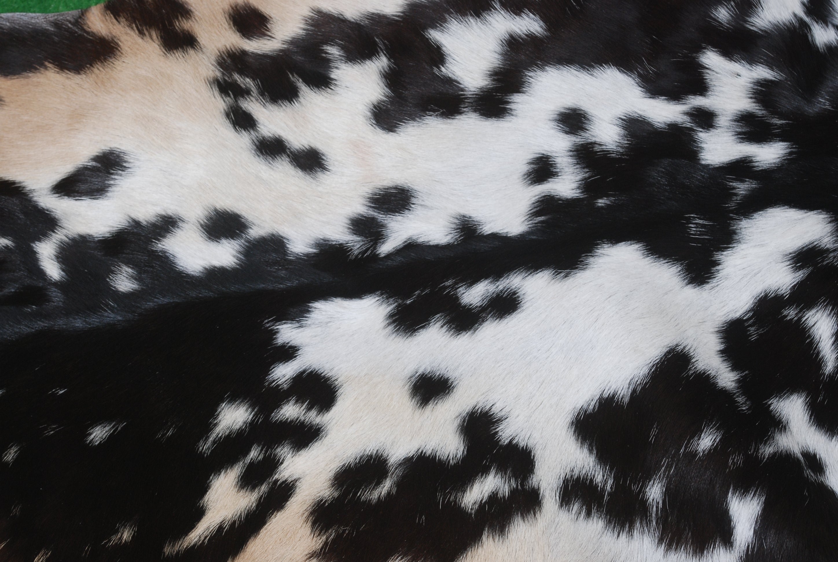 Luxurious Black White Handmade Goat Skin Rug - Unique Natural Beauty for Your Home
