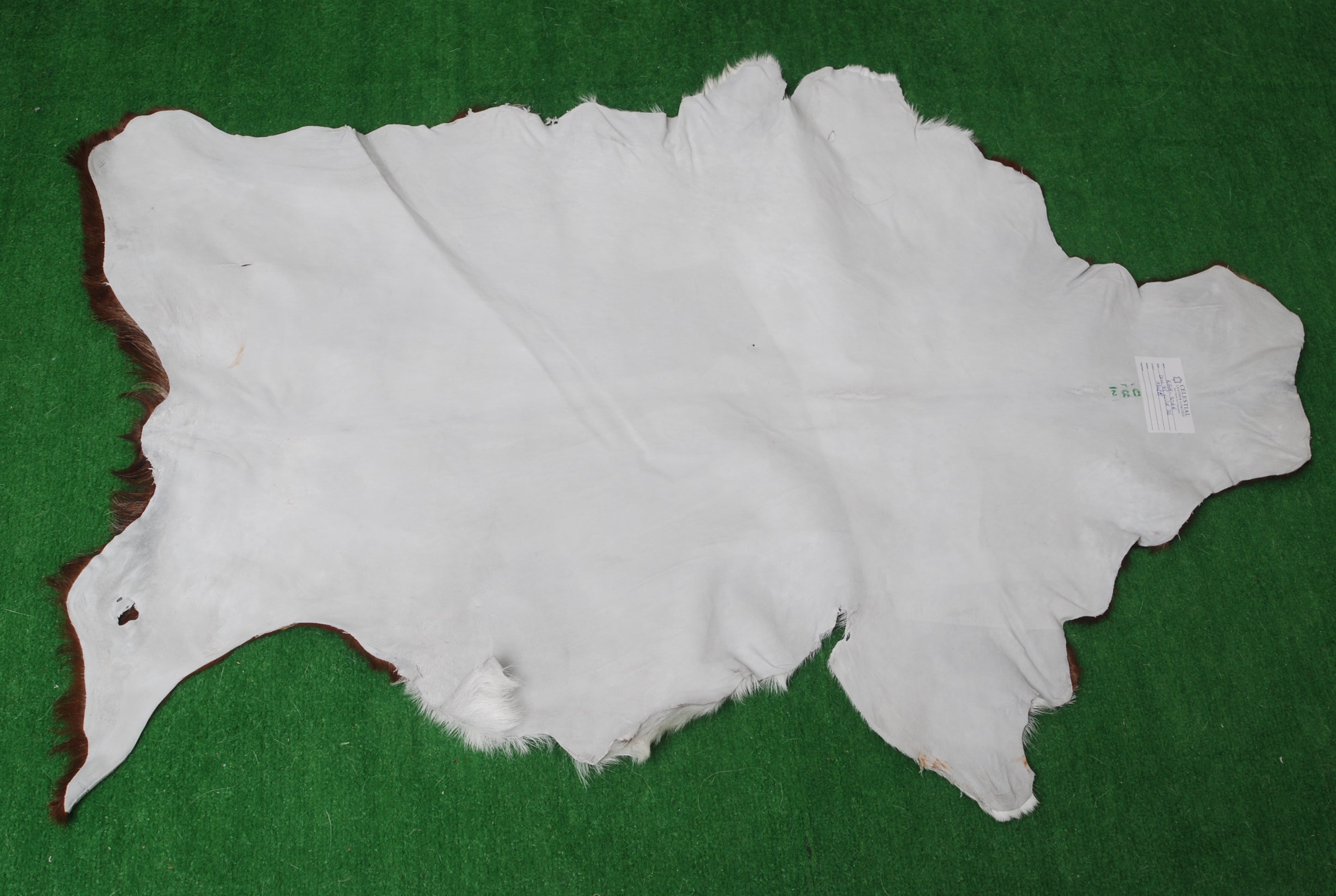 Luxurious Dark Brown & White Goat Skin Rug - Handmade Pure Goat Skin Floor Rugs for Stunning Natural Beauty & Eco-Friendly Charm