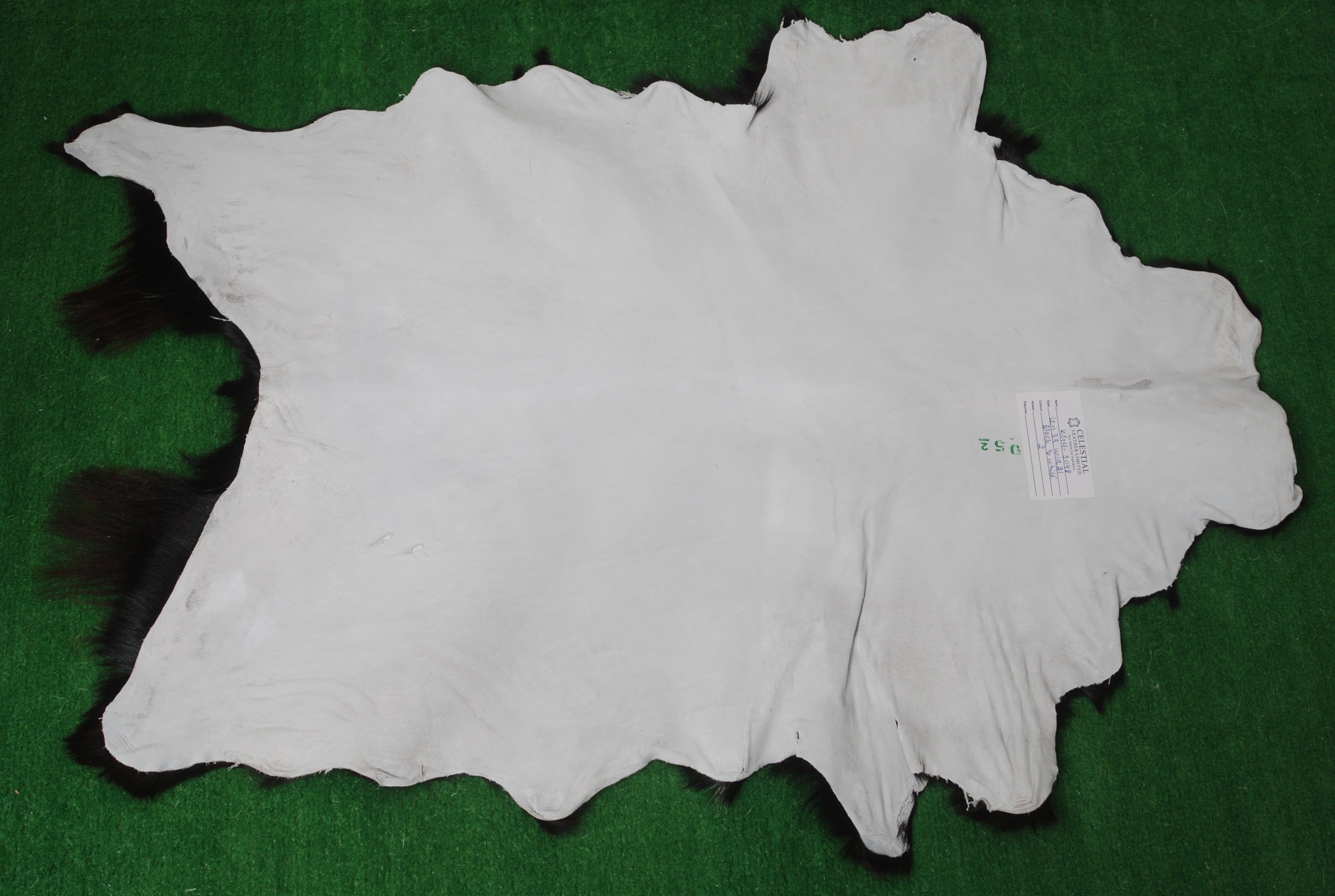 Authentic Hair-On Goat Skin Rug - Black and White Pattern for Luxe Décor