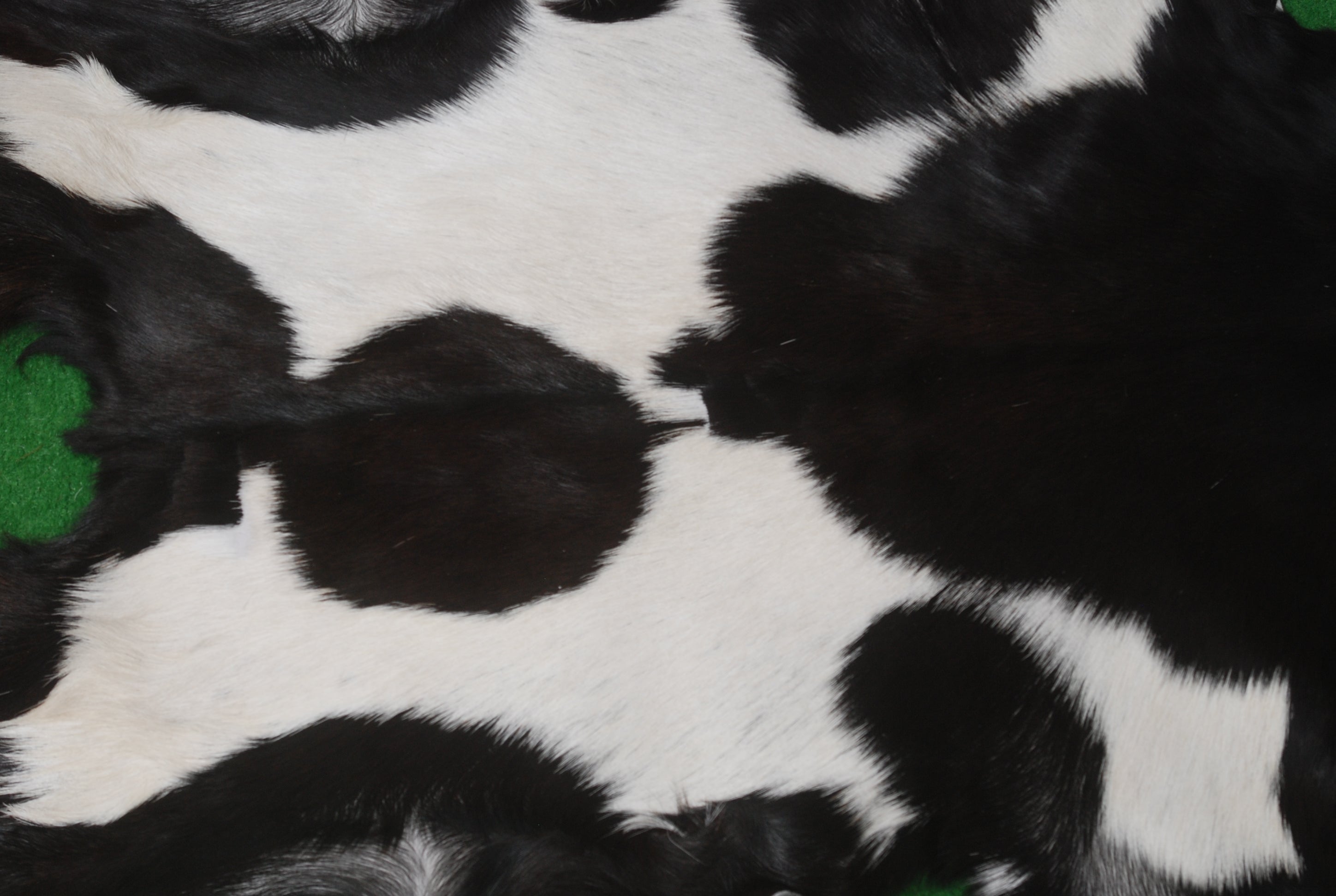 Authentic Hair-On Goat Skin Rug - Black and White Pattern for Luxe Décor