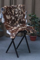 Handcrafted Tri-Color Goat Skin Rug - Soft and Durable for Elegant Interiors