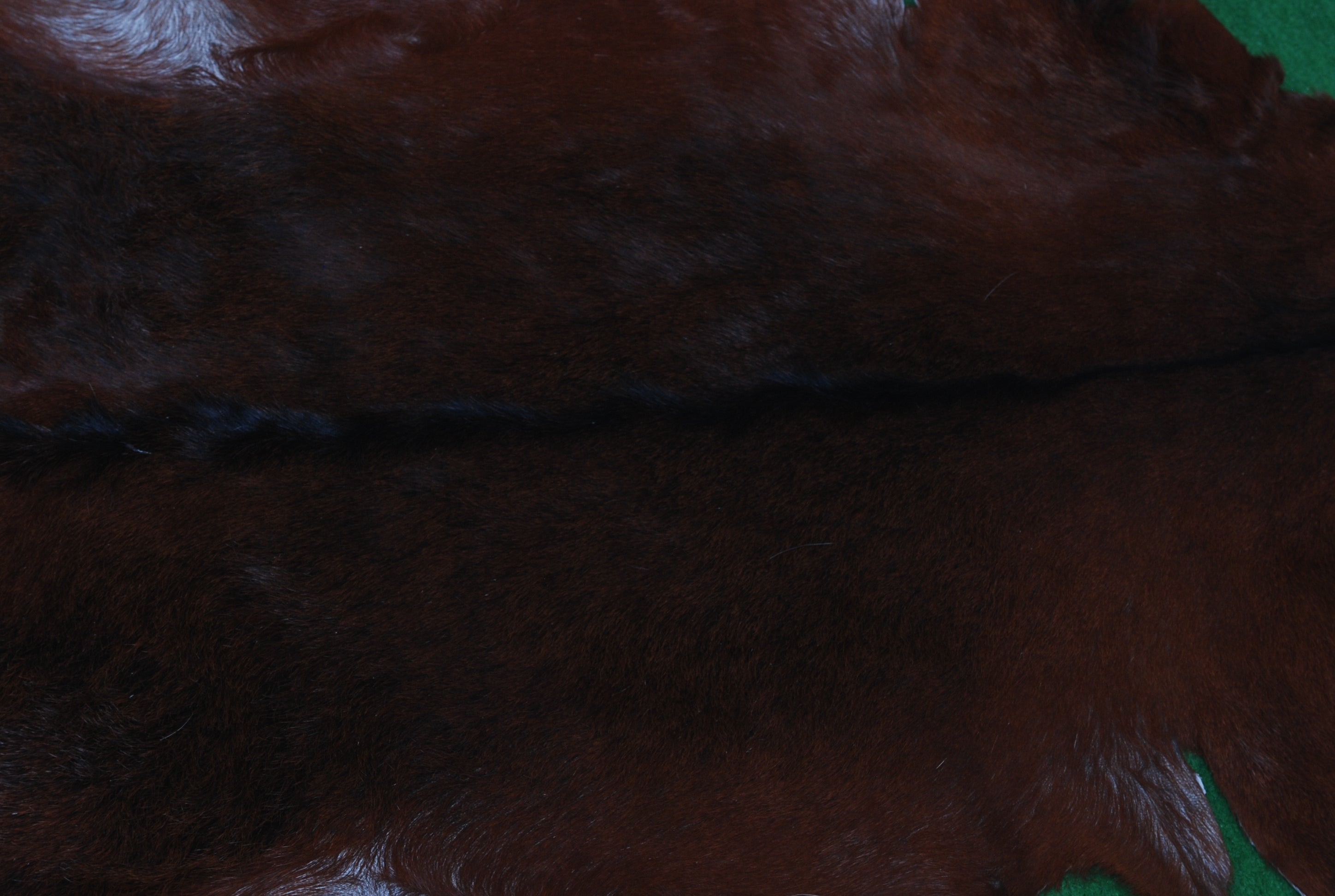 Luxurious Dark Brown Goat Skin Rug - Genuine Hair-On Leather for Elegant Décor