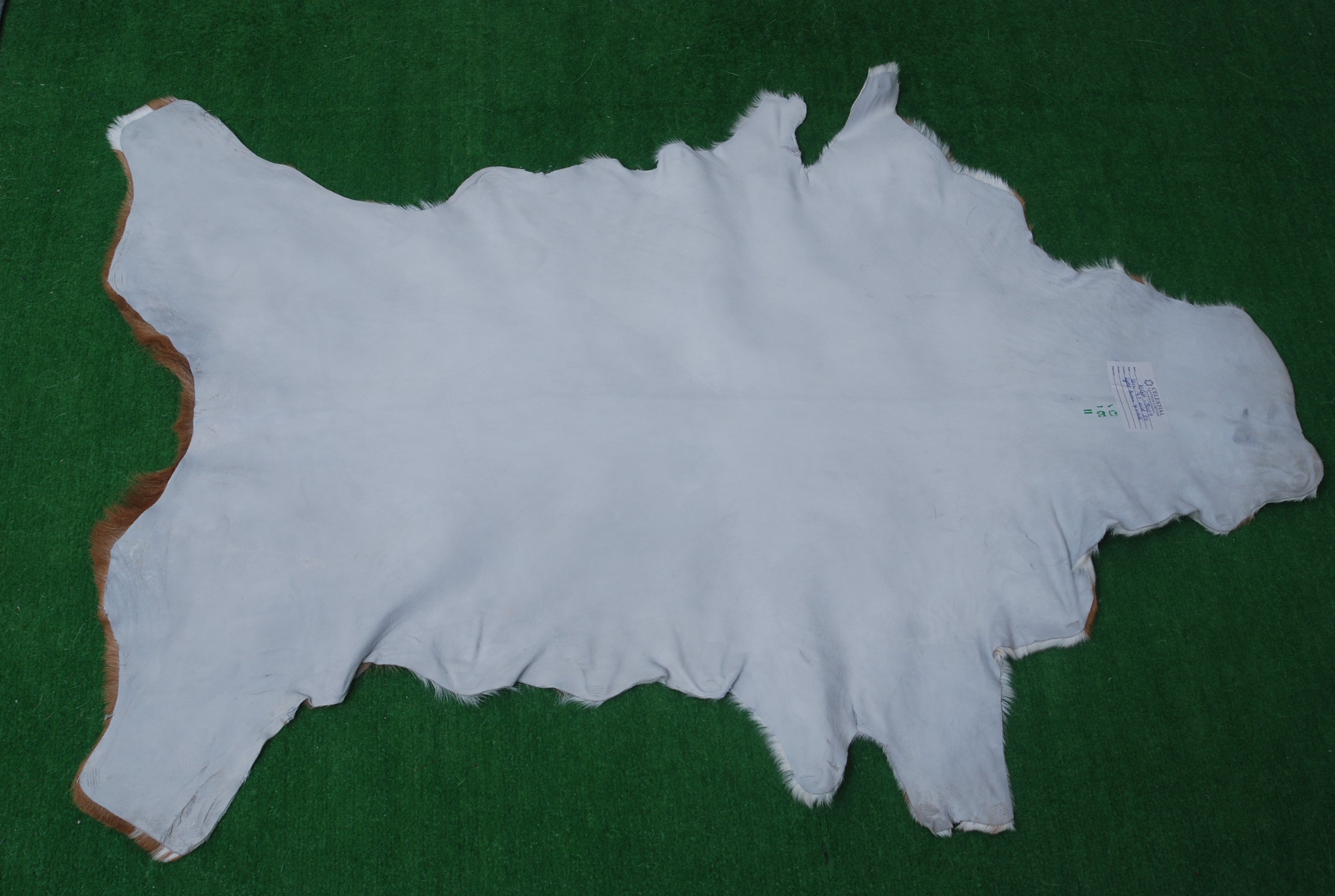 Natural Brown and White Goat Hide Rug - Luxurious Accent for Modern Homes