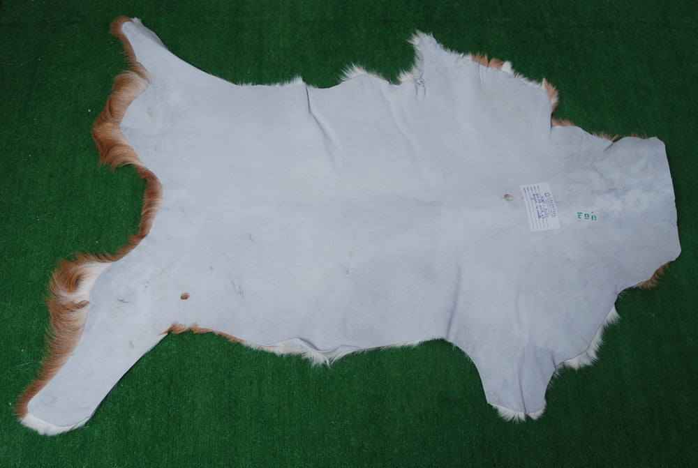 Luxury Brown & White Goat Hide Rug - Premium Hair-On Goat Skin Rug for Home Decor - Accent Pieces - Eco-Friendly and Hypoallergenic Rug - Celestial Leather Limited