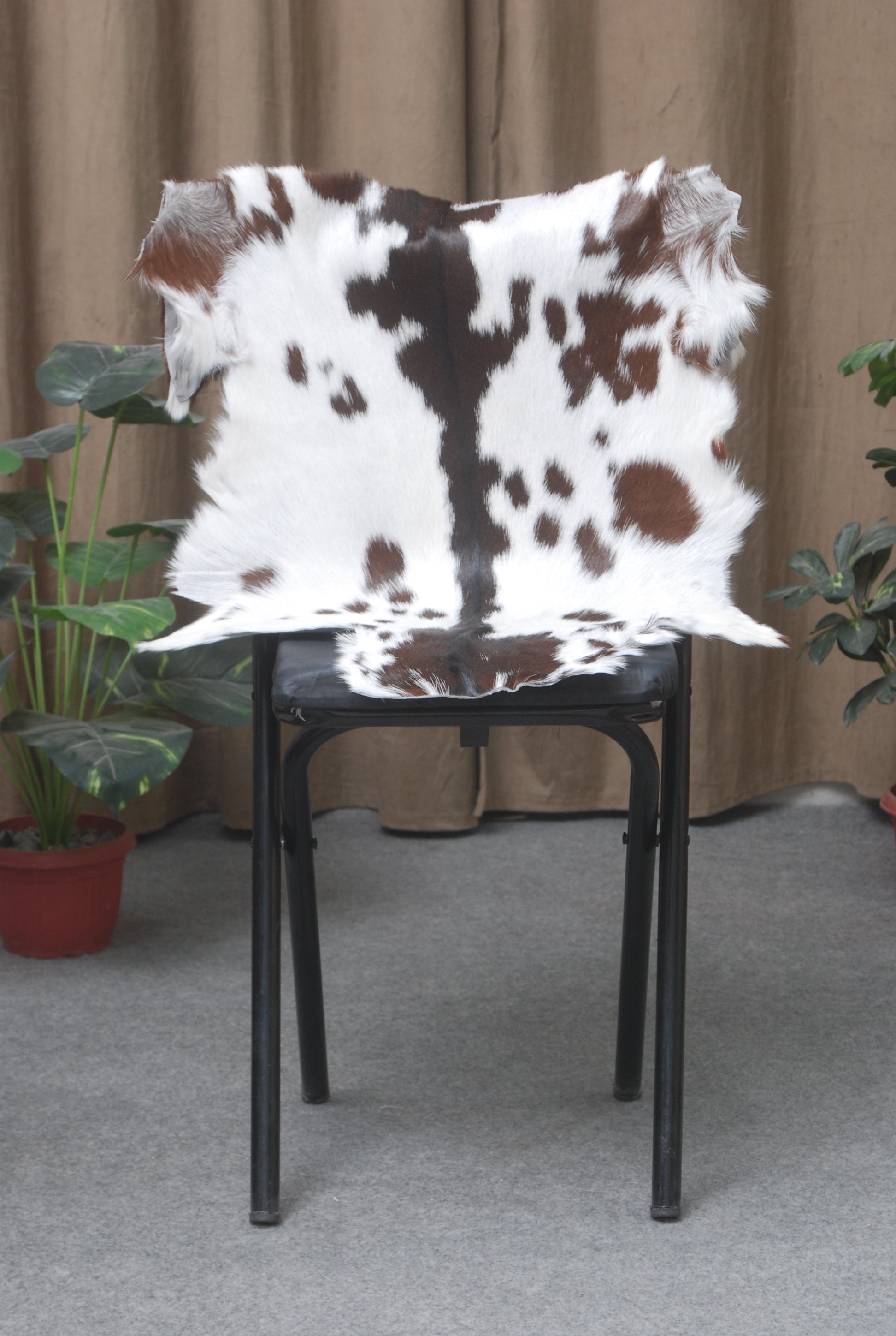 Authentic Hair-On Goat Skin Rug - Rich Dark Brown for Sophisticated Interiors