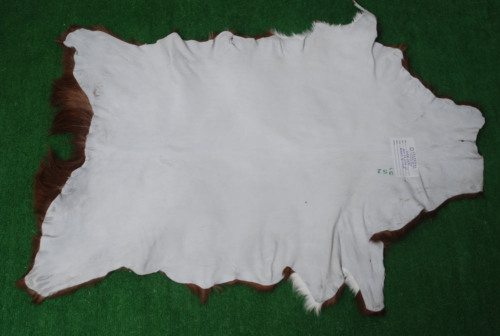 Luxurious Dark Brown & White Goat Skin Rug - Handmade from 100% Pure Goat Skin, Non-Shedding, Hypoallergenic, Eco-Friendly & Kid-Friendly - Celestial Leather Limited