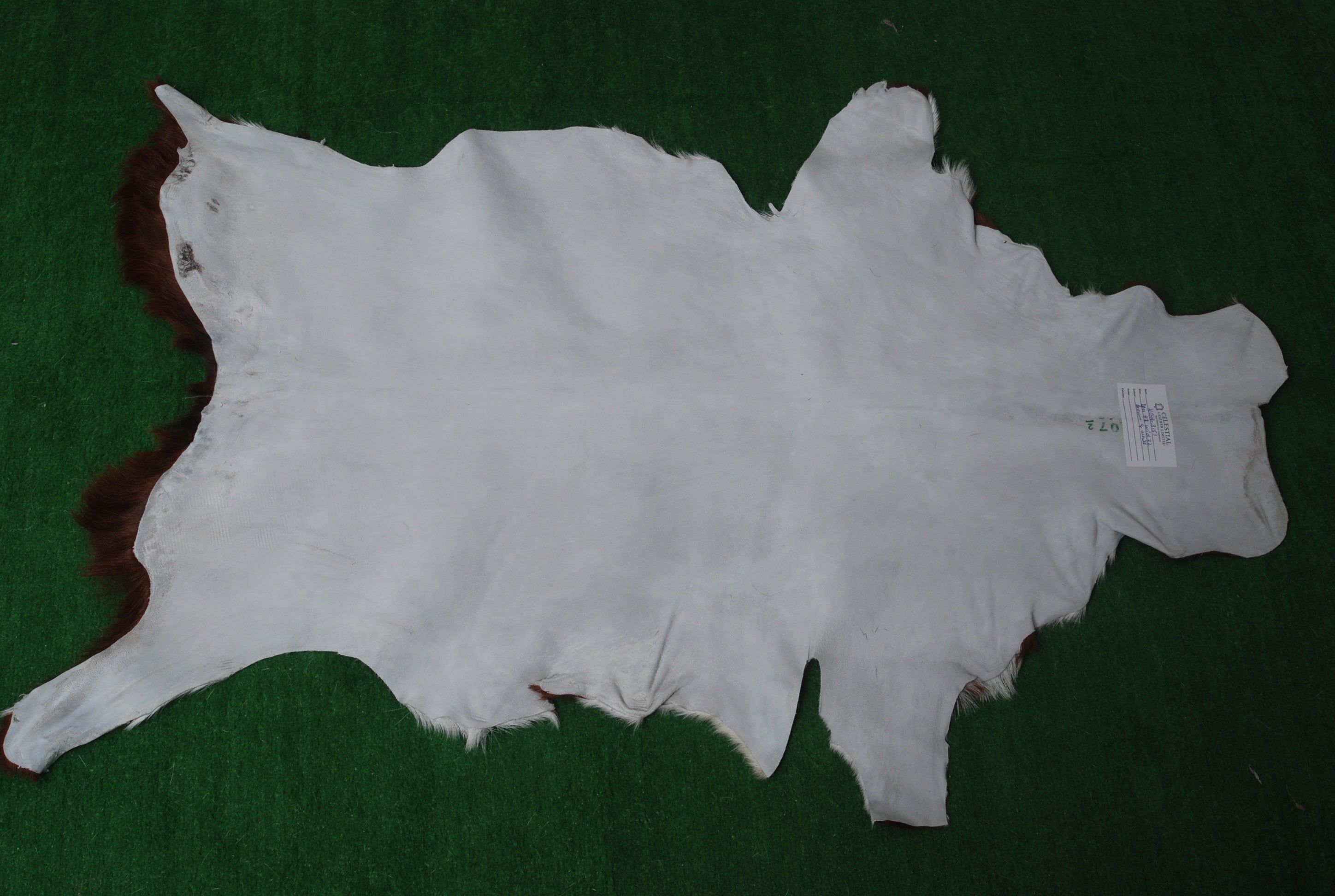 Authentic Dark Brown Goat Hide Rug - Unique Pattern for Modern and Classic Décor