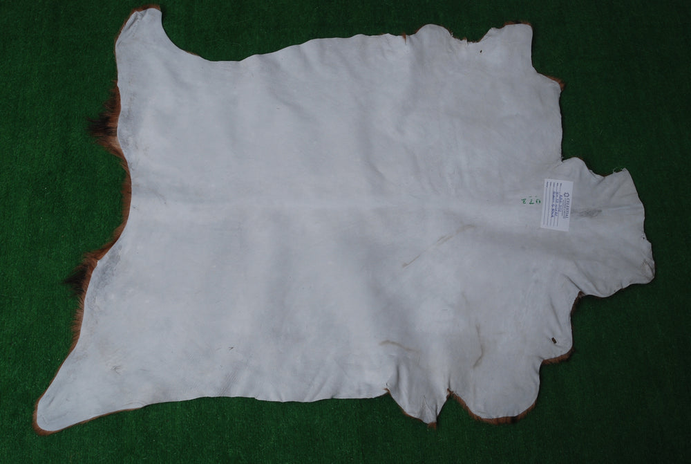 Luxurious Brown and White Goat Skin Rug - Handpicked Premium Goat Hide - Unique Patterns & Colors - Hypoallergenic - Non-Shedding - Celestial Leather Limited