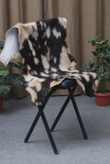 Handcrafted Tri-Color Goat Skin Rug - Soft and Durable for Elegant Interiors