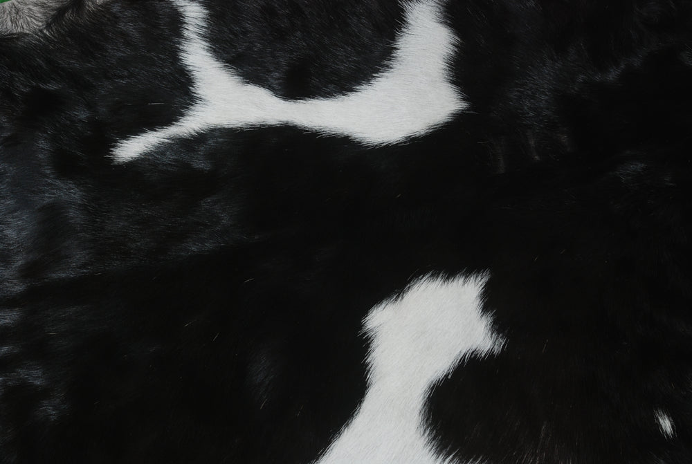 Luxury Handmade Black & White Goat Skin Rug with Unique Colour Variations - Soft, Durable, Hypoallergenic, and Eco-Friendly - Celestial Leather Limited