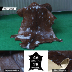 Dark Brown Rug - Soft, Durable, and Eco-Friendly - Handmade Pure Goat Skin Floor Rug - Non-Slip Suede Back